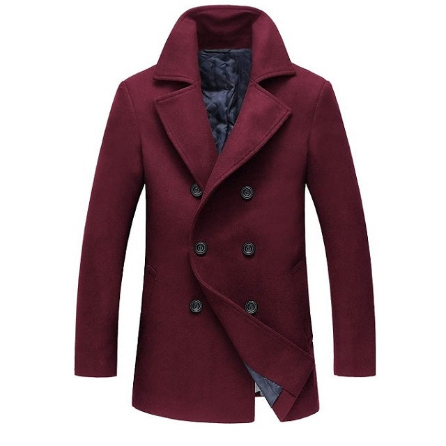 Men's Long Pocket Peacoat