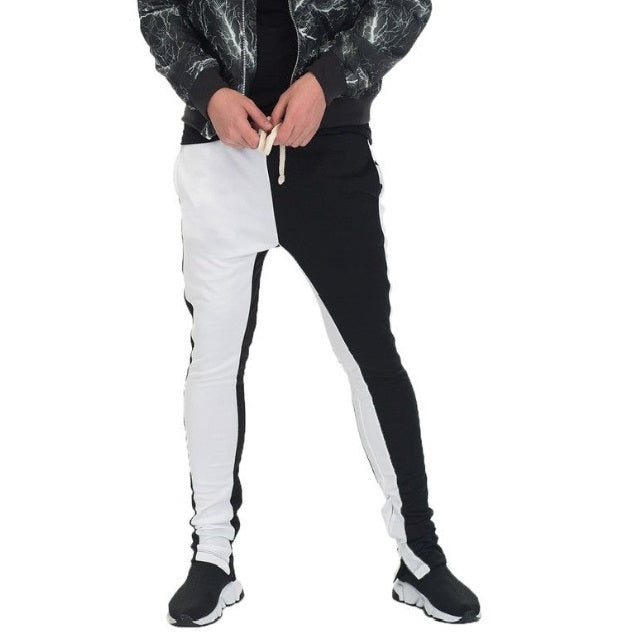 Two Tone Color Block Slim Joggers