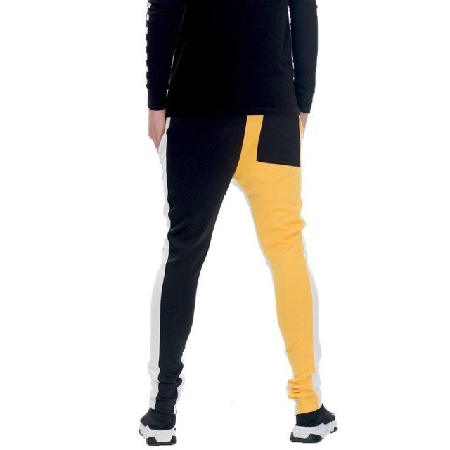 Two Tone Color Block Slim Joggers