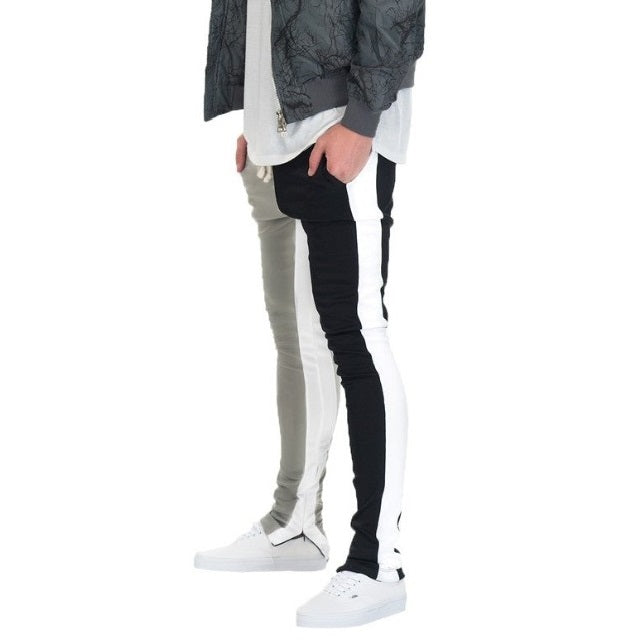 Two Tone Color Block Slim Joggers
