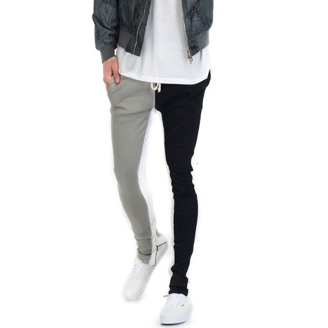 Two Tone Color Block Slim Joggers