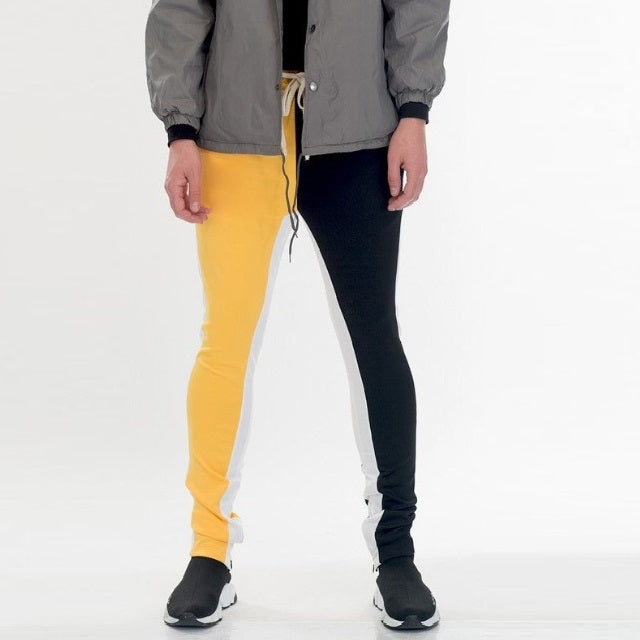 Two Tone Color Block Slim Joggers