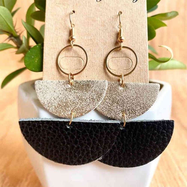 Bowl Geometric Dangle Earrings