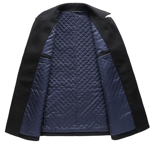 Men's Long Pocket Peacoat