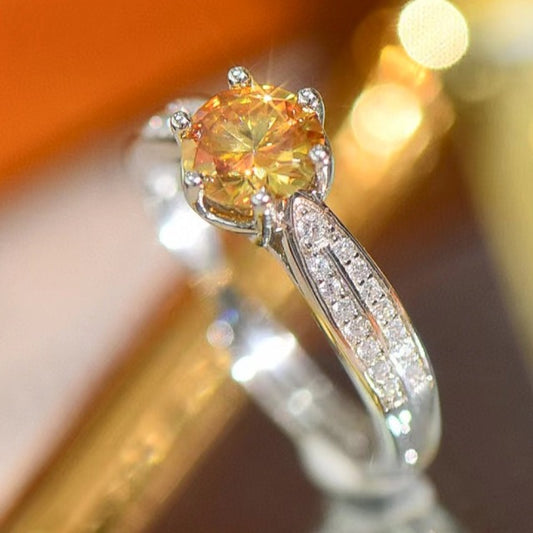 Sterling Silver Canary Yellow Diamond Ring