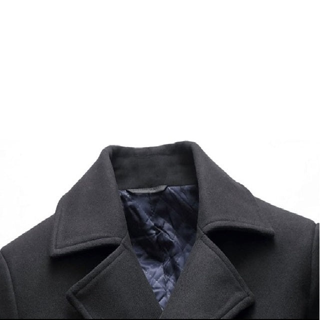 Men's Long Pocket Peacoat
