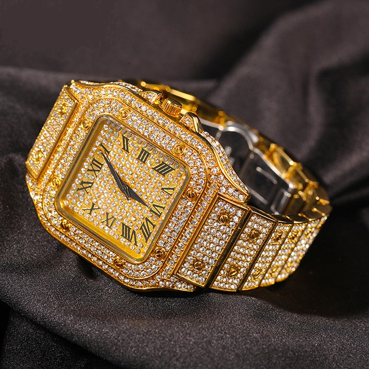 CZ Stainless Steel Wristband Quartz Watch