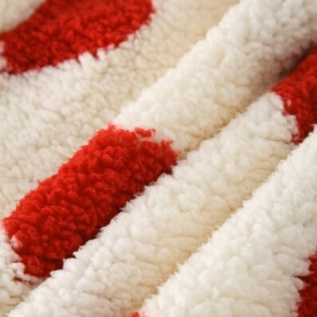 Fuzzy Heart Dropped Shoulder Hooded Sweater