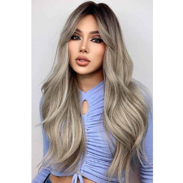 Ash Blonde Long Wavy Wig