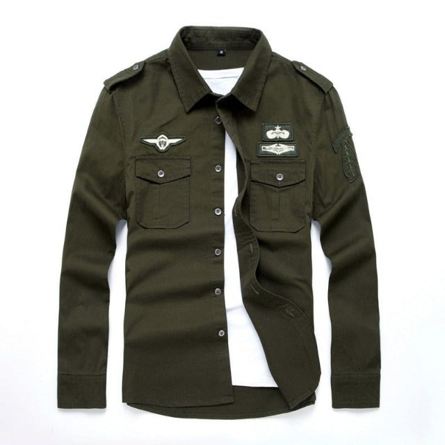 Aviator PatchLong Sleeve Button Up