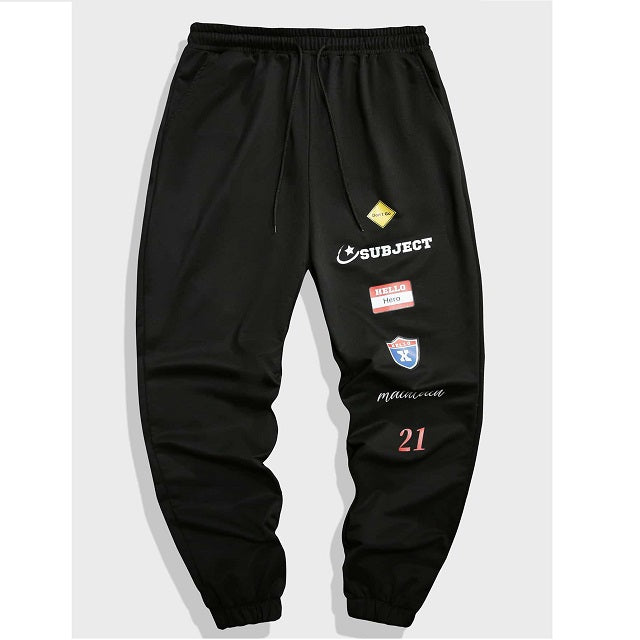 Men Letter Graphic Drawstring Sweatpants