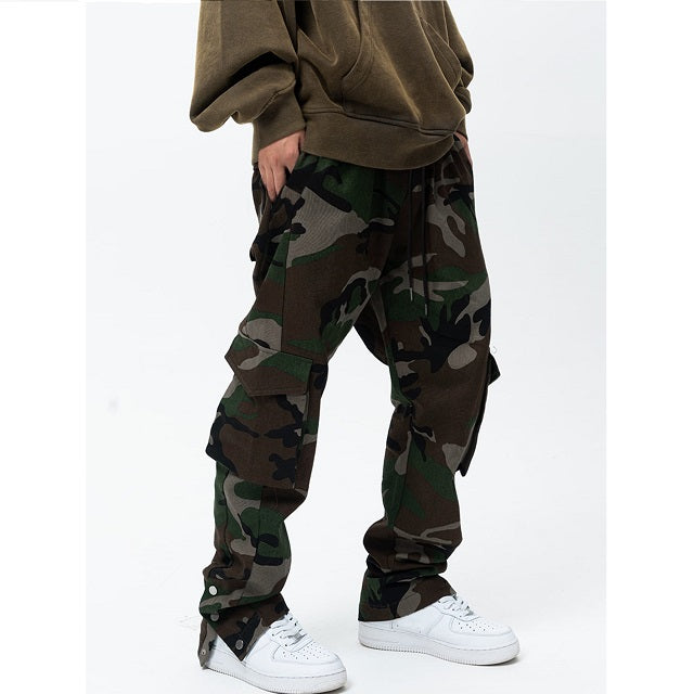 Men Camo Print Cargo Pants