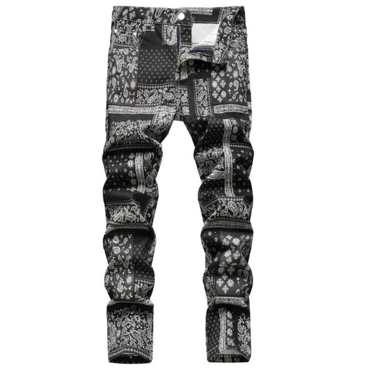 Men's Scarf Print Jeans