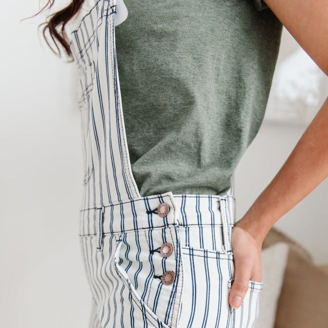 Railroad Stripe Overalls Jumper