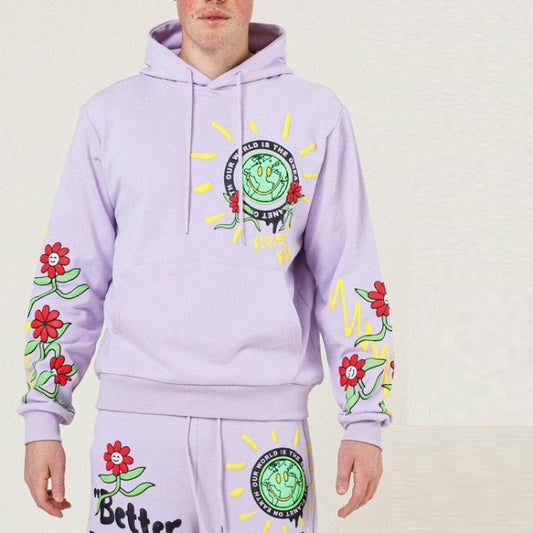 Flower Graphic Pullover Hoodie