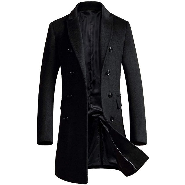 Men's Long Pocket Peacoat