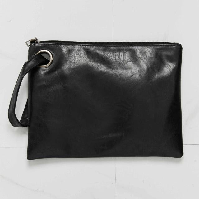 Soft Leather Wristlet Handbag