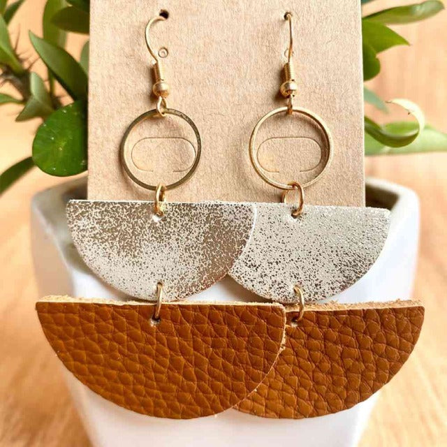 Bowl Geometric Dangle Earrings