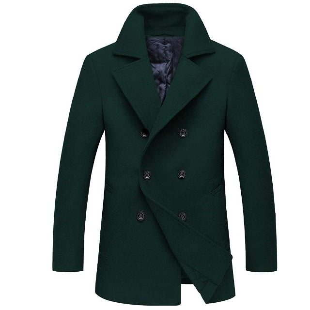 Men's Long Pocket Peacoat