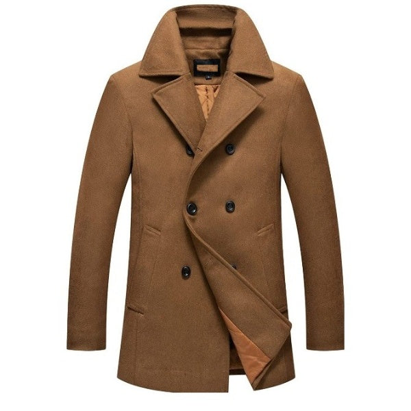 Men's Long Pocket Peacoat