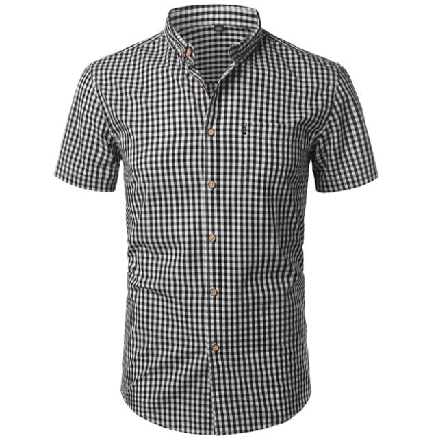 Mens Plaid Slim Fit Long Sleeve Button Down Shirts