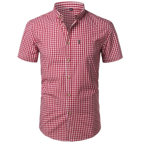 Mens Plaid Slim Fit Long Sleeve Button Down Shirts