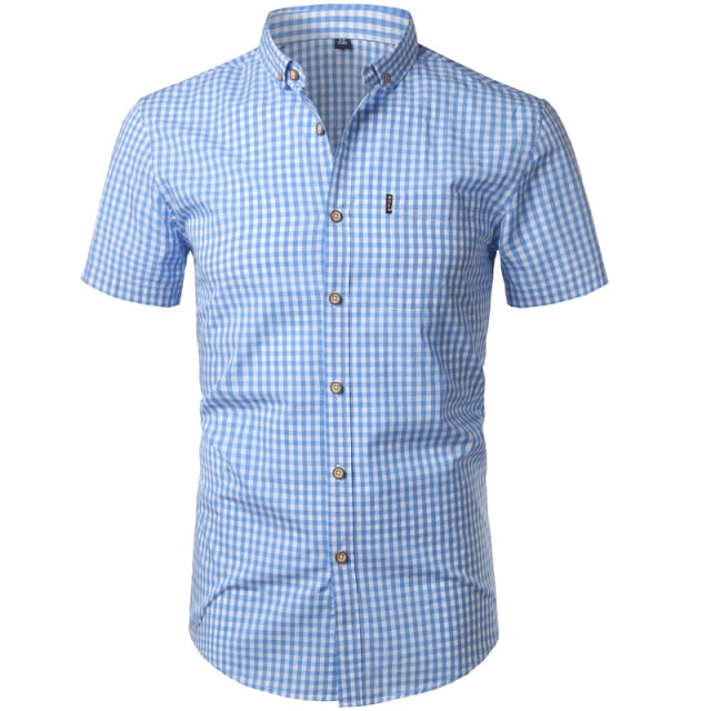 Mens Plaid Slim Fit Long Sleeve Button Down Shirts