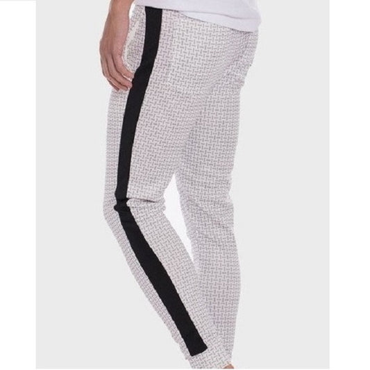 Men's Patterned Sweatpants with Side Stripe