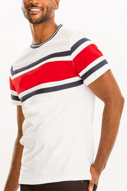 Cotton Three Striped T-Shirt