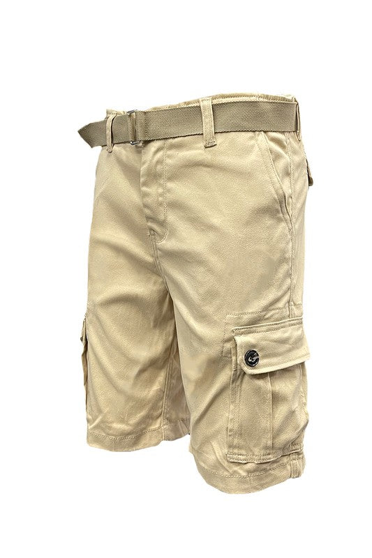 Men's Belted Cargo Shorts with Belt