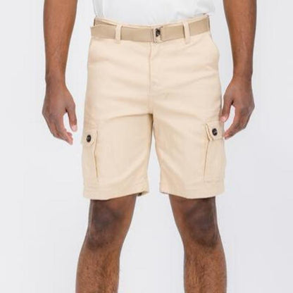 Men's Belted Cargo Shorts with Belt