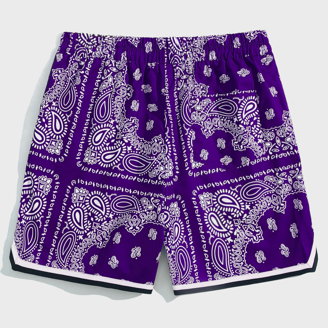 Paisley Print Drip Drawstring Waist Shorts