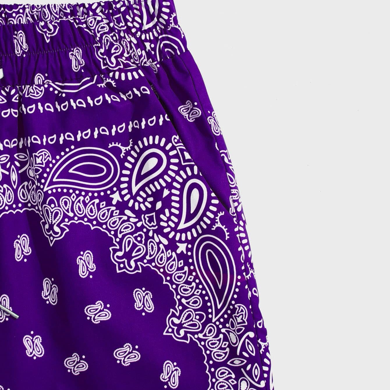 Paisley Print Drip Drawstring Waist Shorts