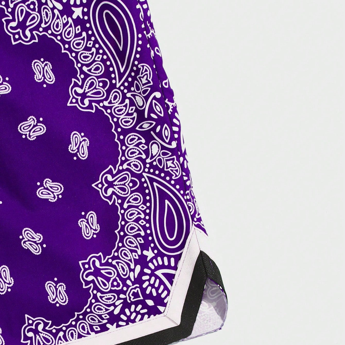 Paisley Print Drip Drawstring Waist Shorts