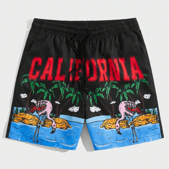 Men's Palm Tree Printed Shorts