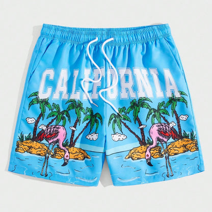 Men's Palm Tree Printed Shorts