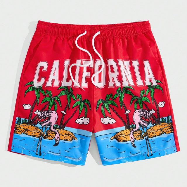 Men's Palm Tree Printed Shorts