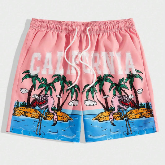 Men's Palm Tree Printed Shorts