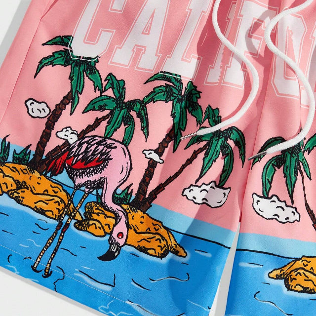 Men's Palm Tree Printed Shorts