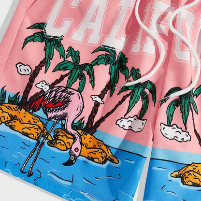 Men's Palm Tree Printed Shorts