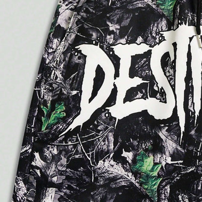 Men's Slogan Graphic Woven Shorts