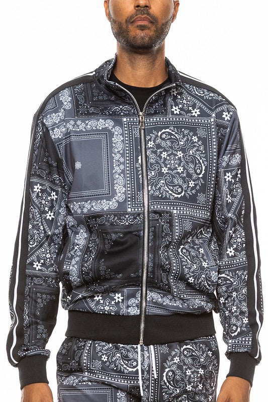 Men's Paisley Bandana Track Jacket