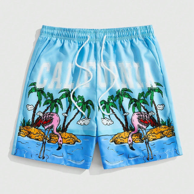 Men's Palm Tree Printed Shorts