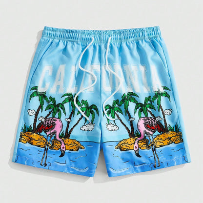 Men's Palm Tree Printed Shorts