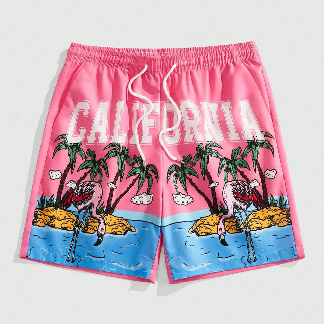 Men's Palm Tree Printed Shorts