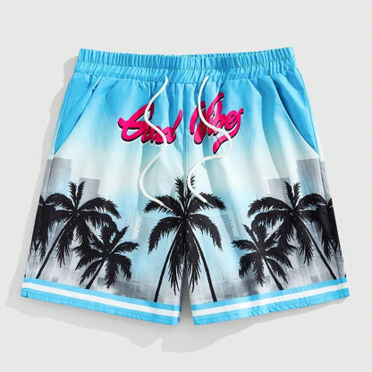 Men's Street Life Coconut Tree Print Shorts