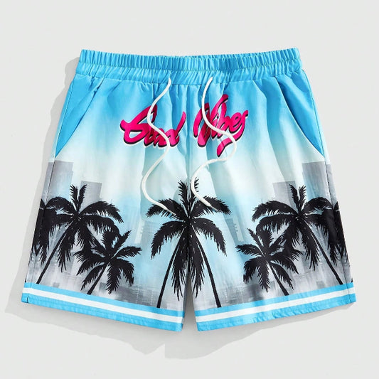 Men's Street Life Coconut Tree Print Shorts