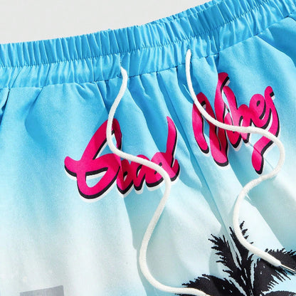 Men's Street Life Coconut Tree Print Shorts