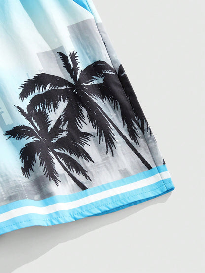 Men's Street Life Coconut Tree Print Shorts