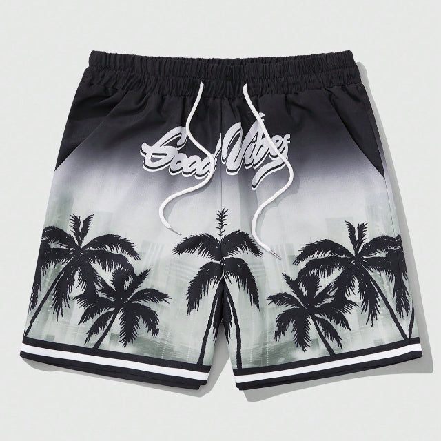 Men's Street Life Coconut Tree Print Shorts